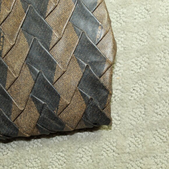 Fendi Origami Purse Leather Black Brown Handbag Authentic VERY Rare EUC! - Picture 10 of 16